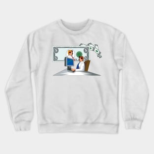 Successful Businessman with Money Retro Crewneck Sweatshirt